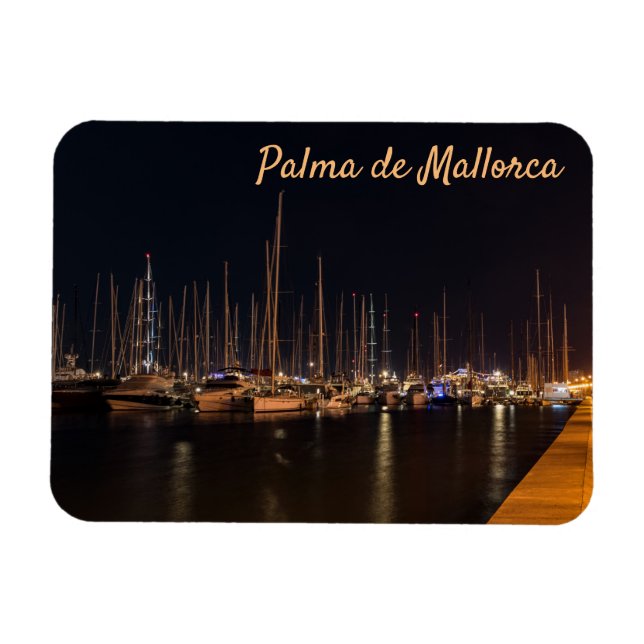 Imán Paseo maritimo nocturno - Palma de Mallorca (Horizontal)