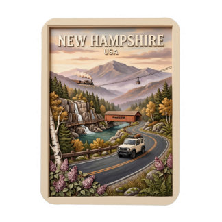 Imán Paseo por carretera de New Hampshire Paisaje monta
