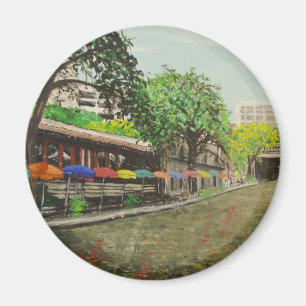 Imán Paseo San Antonio, pintura del río de TX