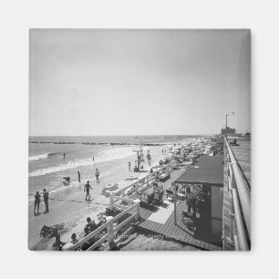 Imán Paseo y playa B&W vista elevada