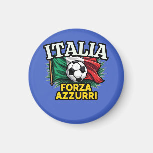 Imán Pasión italiana de fútbol - Bandera de Forza Azzur