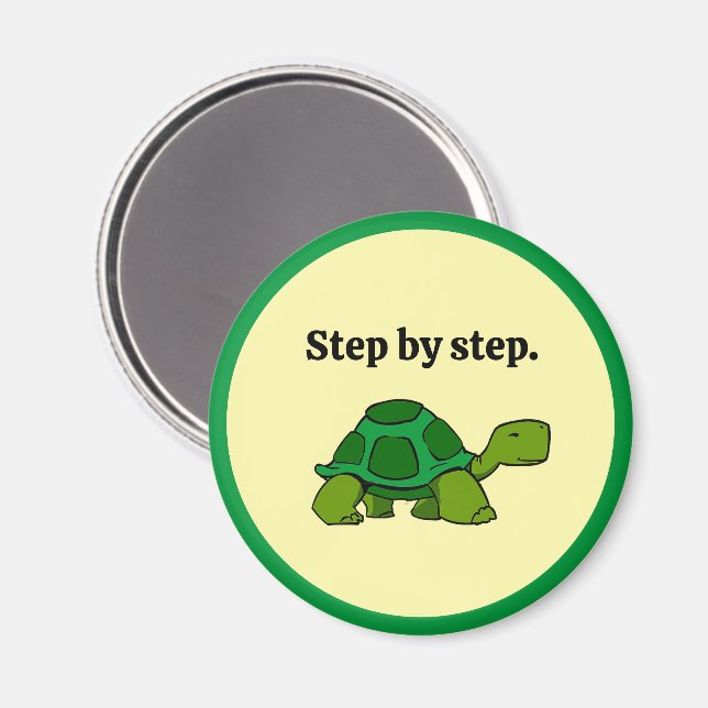 Imán Paso a paso Tortuga Personalizado, ganadora persis (Anverso/Reverso)