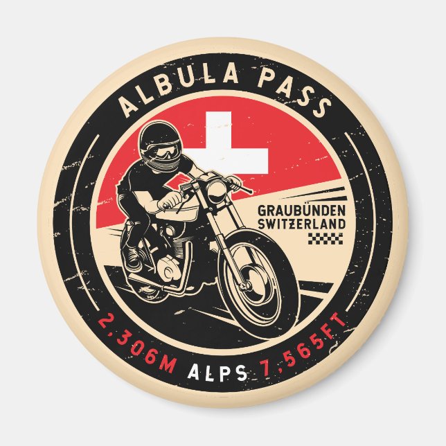 Imán Paso de Albula | Suiza | Motocicleta (Frente)