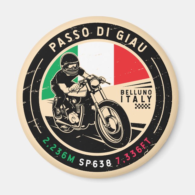 Imán Passo di Giau Italia | Paso de Giau | Motocicleta (Frente)