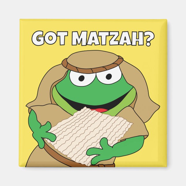 Imán Passover Magnet 2" cuadrado "¿Tiene Matzah?" (Frente)