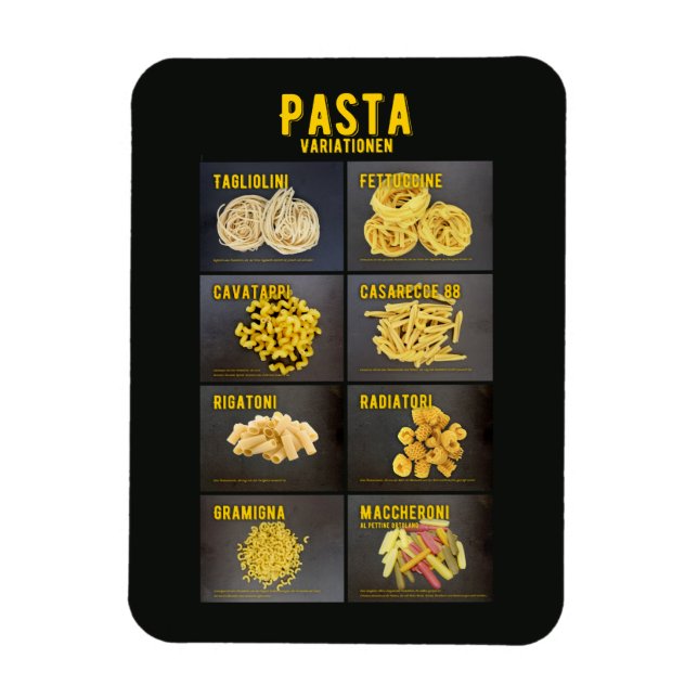 Imán Pasta Variationen Italienisches Restaurant Zutaten (Vertical)