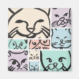Imán Pastel Cat Faces