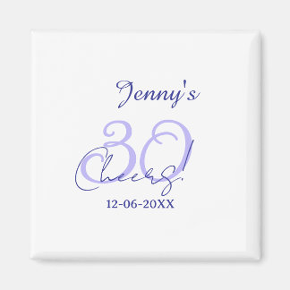 Imán Pastel celebra 30 cumpleaños nombre elegante púrpu