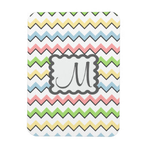 Imán Pastel Chevron con un monograma de Shirley Taylor