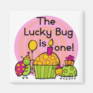 Imán Pastel de bug de suerte camisetas de cumpleaños y 
