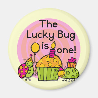 Imán Pastel de bug de suerte camisetas de cumpleaños y 