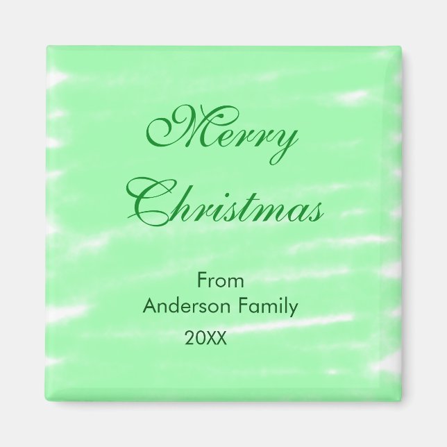 Imán Pastel de color verde acuarela feliz navidad navid (Frente)