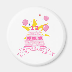 Imán Pastel de cumpleaños de 17 años