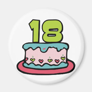 Imán Pastel de cumpleaños de 18 años