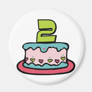Imán Pastel de cumpleaños de 2 años