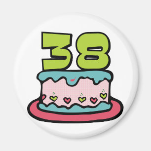 Imán Pastel de cumpleaños de 38 años
