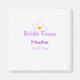 Imán Pastel de flor púrpura dama de honor equipo de nov