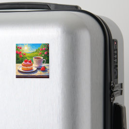 Imán Pastel de fresa y deplante de café