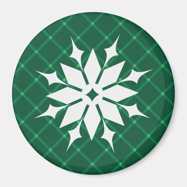 Imán Pastel de nieve de invierno festivo de yeso verde  (Frente)