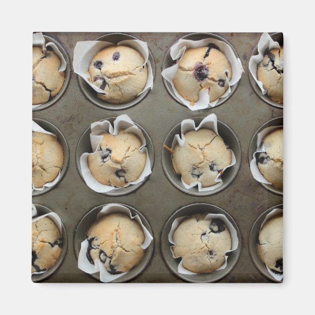 Imán Pastel de pan Blueberry Muffin (Frente)