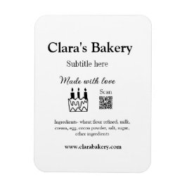 Imán Pastel de panadería agregar ingredientes hechos co