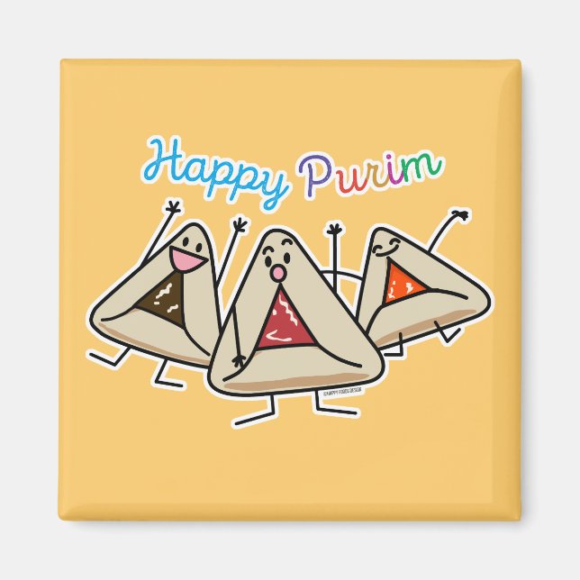 Imán Pastel de Purim hamantaschen Sameach Oznei Haman (Frente)