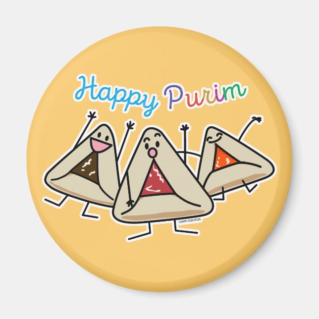 Imán Pastel de Purim hamantaschen Sameach Oznei Haman (Frente)