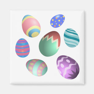 Imán Pastel Easter Egg Colorful Decorated Easter Eggs