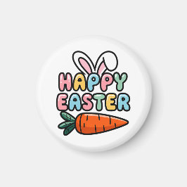 Imán Pastel Feliz Pascua de las orejas de los conejitos