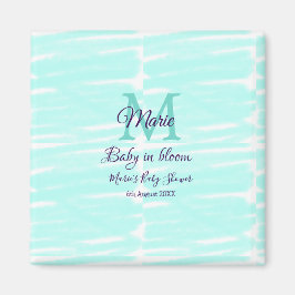 Imán Pastel green baby in bloom monogram baby shower te