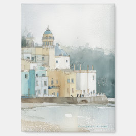 Imán Pastel Portmeirion, Wales in Watercolor