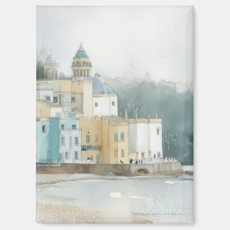 Imán Pastel Portmeirion, Wales in Watercolor