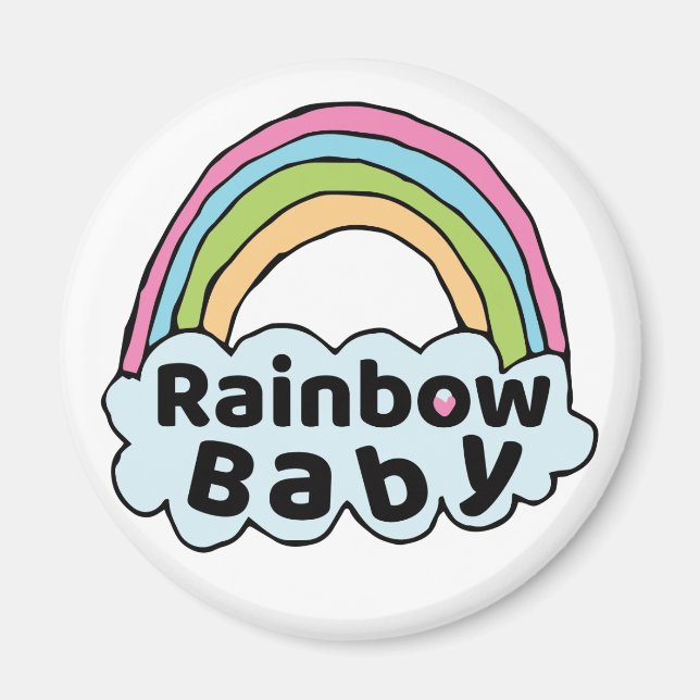 Imán Pastel Rainbow Baby Birth Blessing Birth Miracle (Frente)