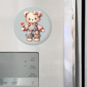 Imán Pastel Teddy Bear portando pantalones de vestir de
