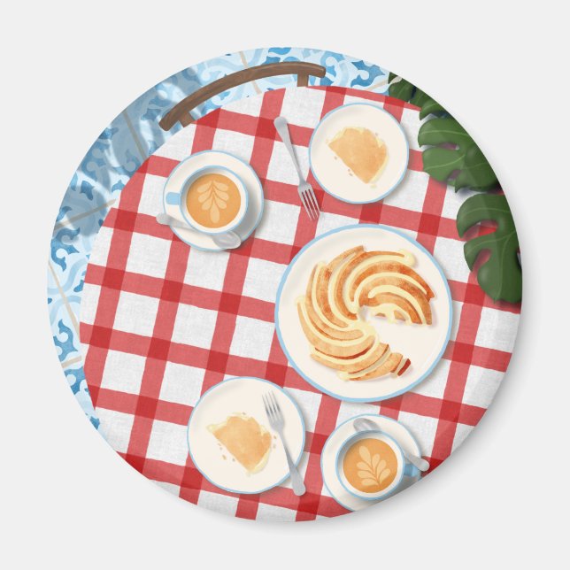 Imán Pastel y café para dos (Frente)