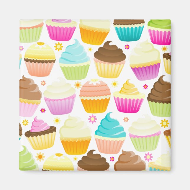 Imán Pasteles de colores (blanco) (Frente)