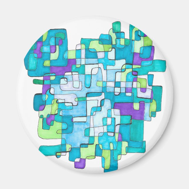 Imán Pastellfarbene Endlose Quadratische Gelassenheit  (Frente)