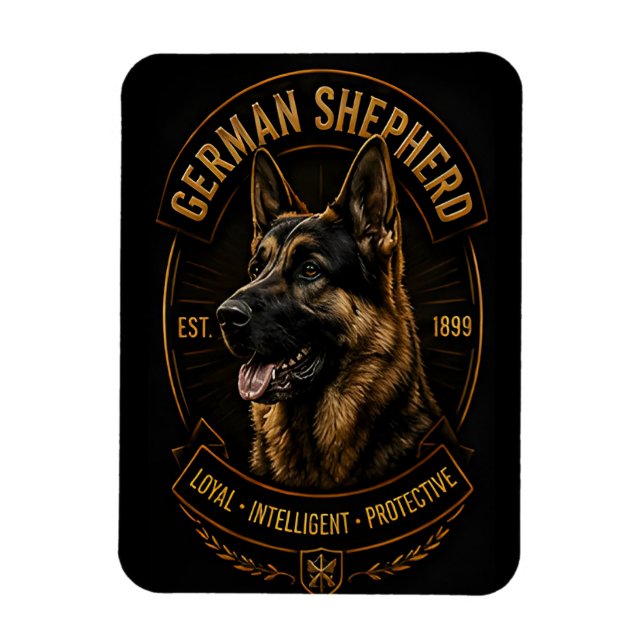 Imán Pastor Alemán Leal Inteligente Perro Protector (Vertical)