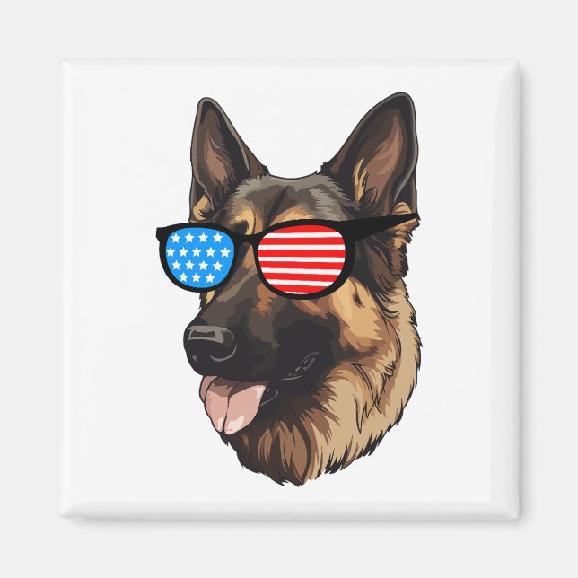 Imán Pastor Alemán Patriótico (Frente)