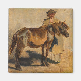Imán Pastor con caballo (equino)
