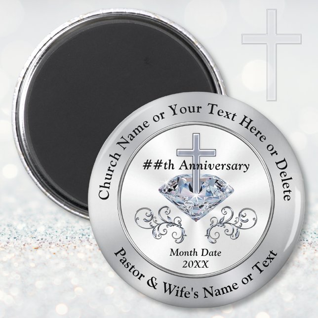 Imán Pastor personalizado o Fiesta Aniversario de la Ig (Personalised, Church Anniversary Gifts. Ideas for Church Anniversary Celebrations. Church Favors.   )