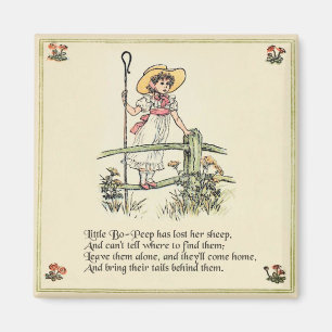 Imán Pastorcita Bo-Peep: Clásico de Kate Greenaway para