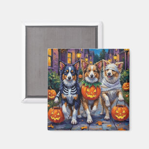 Imán Pastores de Shetland con disfraces de Halloween