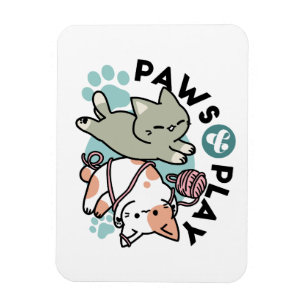 Imán Patas y Juego – Ilustración de Gato Adorable