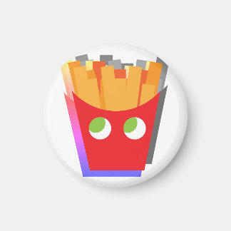 Imán Patatas Fritas Modernas Divertidas Simples Rojas y