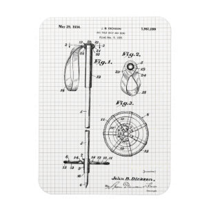 Imán Patente de polo de esquí de época