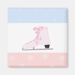 Imán Patín de hielo rosa lindo
