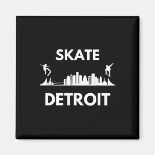 Imán Patina Detroit Mi Patinadores Detroit Silueta