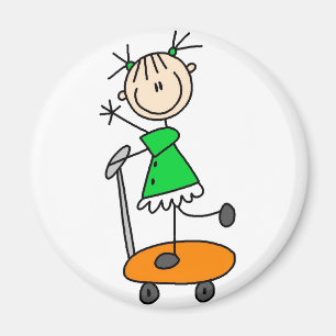Imán patinador del chica del palillo