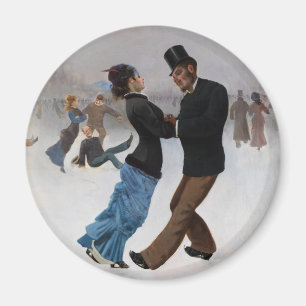 Imán Patinadores de hielo románticos del vintage